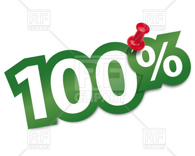 400x320 Hundred Percent Sticker Fixed By Thumbtack Royalty Free Vector