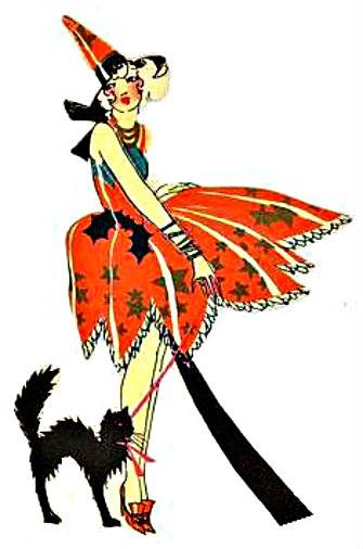 335x506 Jennuine By Rook No. 17 Art Deco Halloween Ladies ~ Bridge Tally