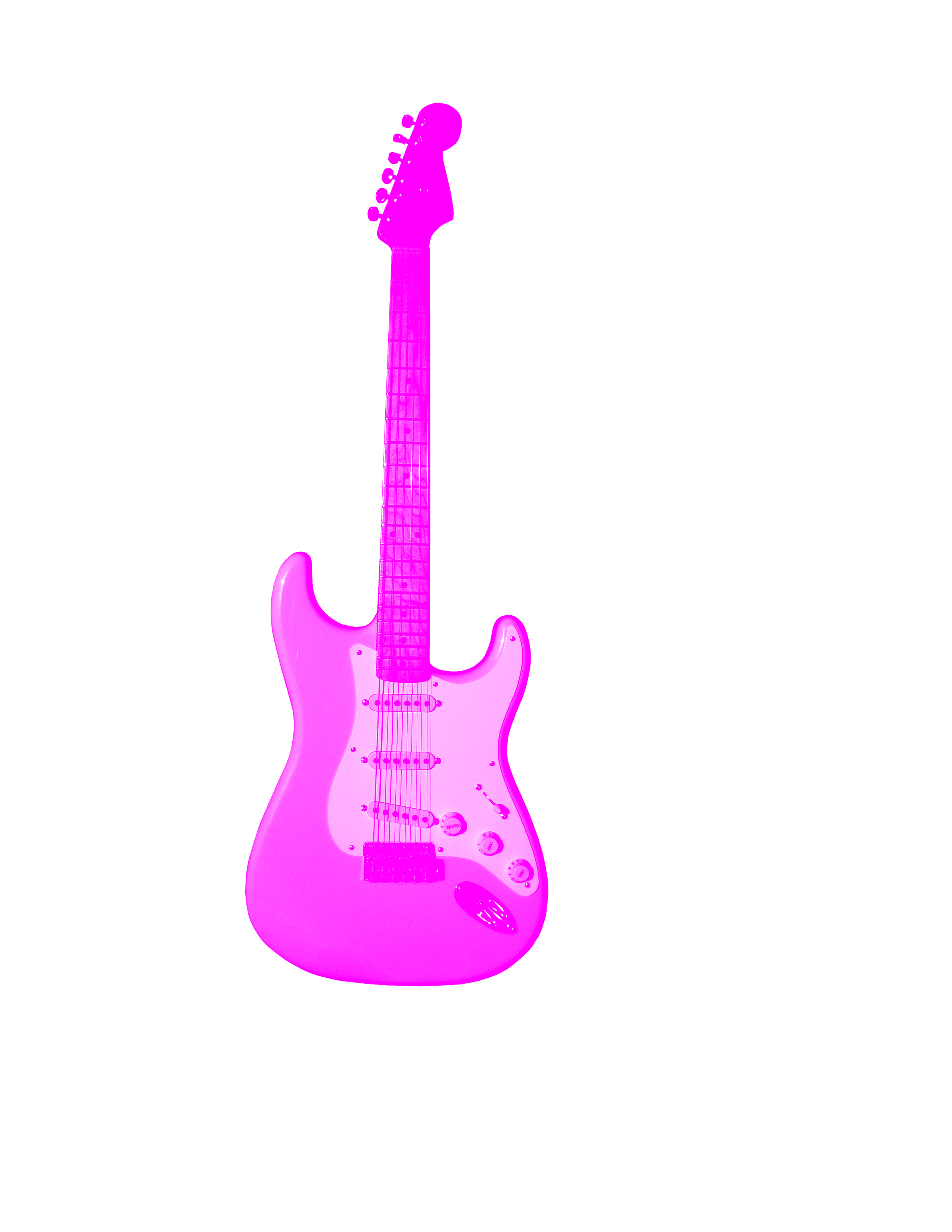 2550x3300 Free Pink Guitar Clipart Image