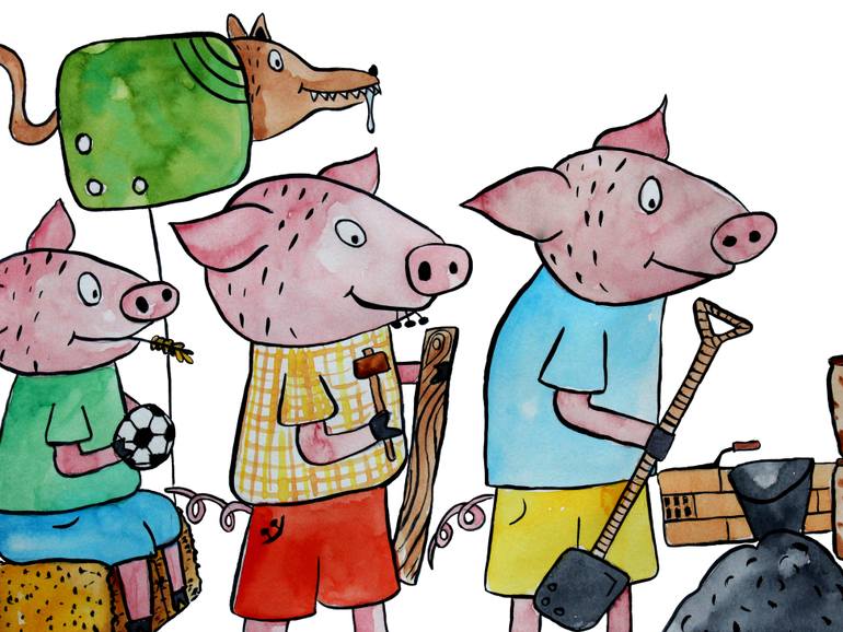 770x578 Saatchi Art Three Little Pigs Painting By Joana