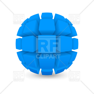 400x400 3d Divided Blue Sphere Royalty Free Vector Clip Art Image