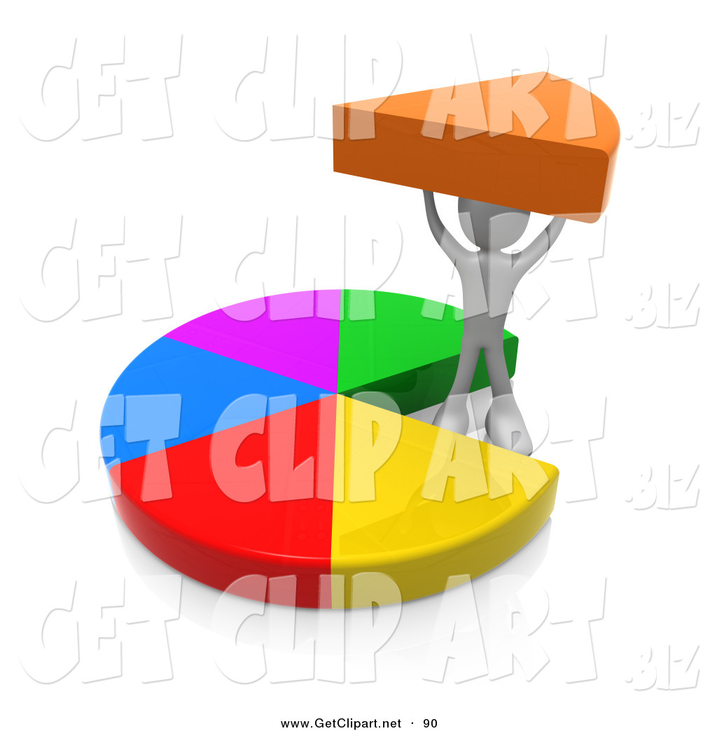 1024x1044 3d Clip Art Of A Person Proudly Holding Up Their Share Of A Pie