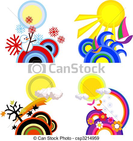 443x470 Four Seasons Icons On White Background Eps Vectors