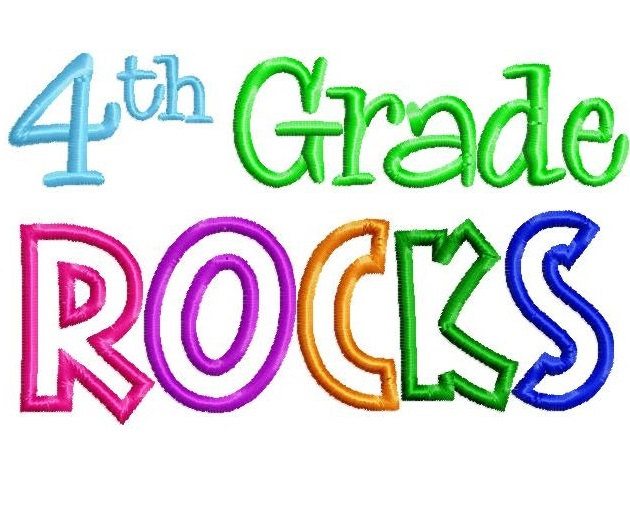 630x518 4th Grade Rocks 5x7 Embroidery Design Instant Download