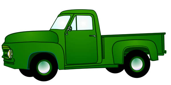 600x299 Vintage Truck Clipart