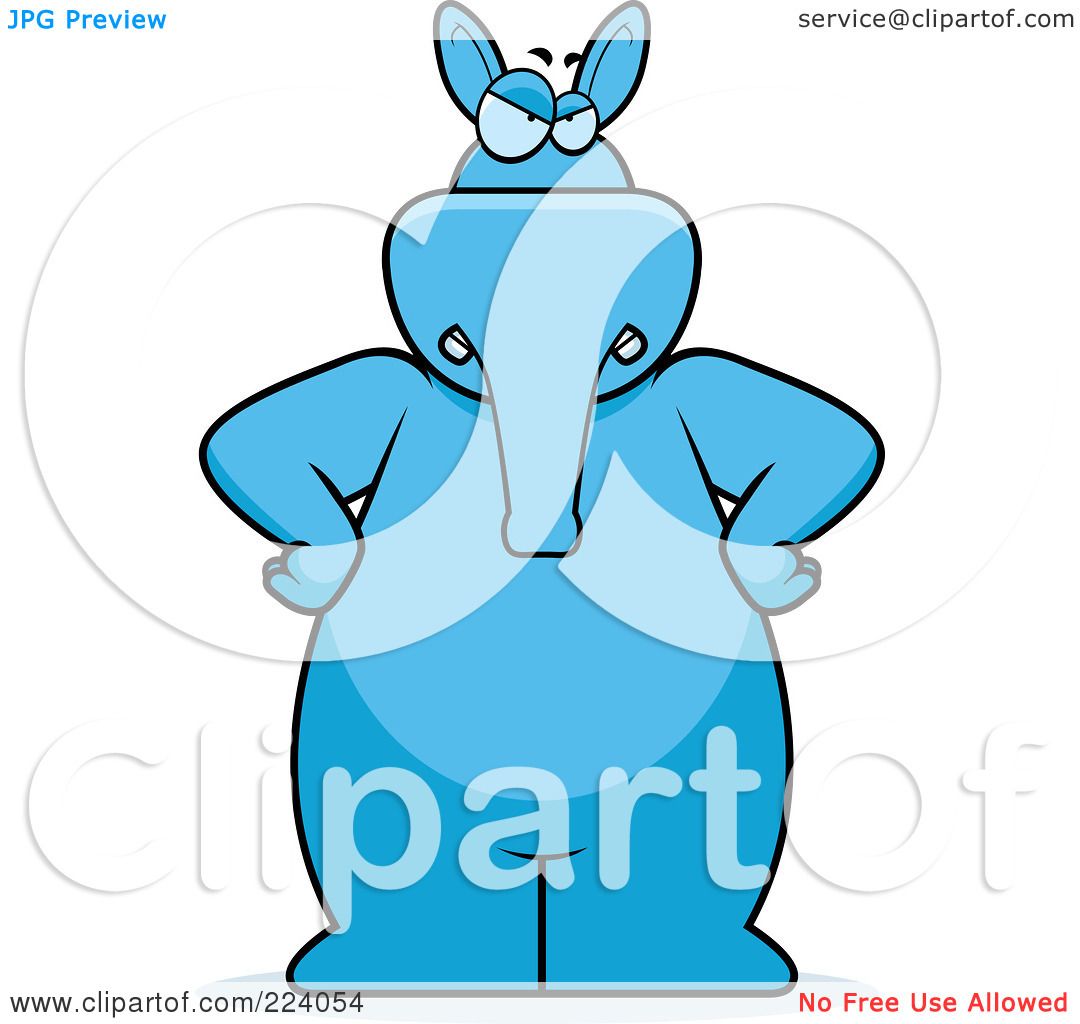 1080x1024 Royalty Free (Rf) Clipart Illustration Of A Big Blue Aardvark