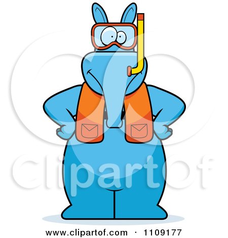 450x470 Royalty Free (Rf) Clipart Illustration Of A Blue Aardvark Holding