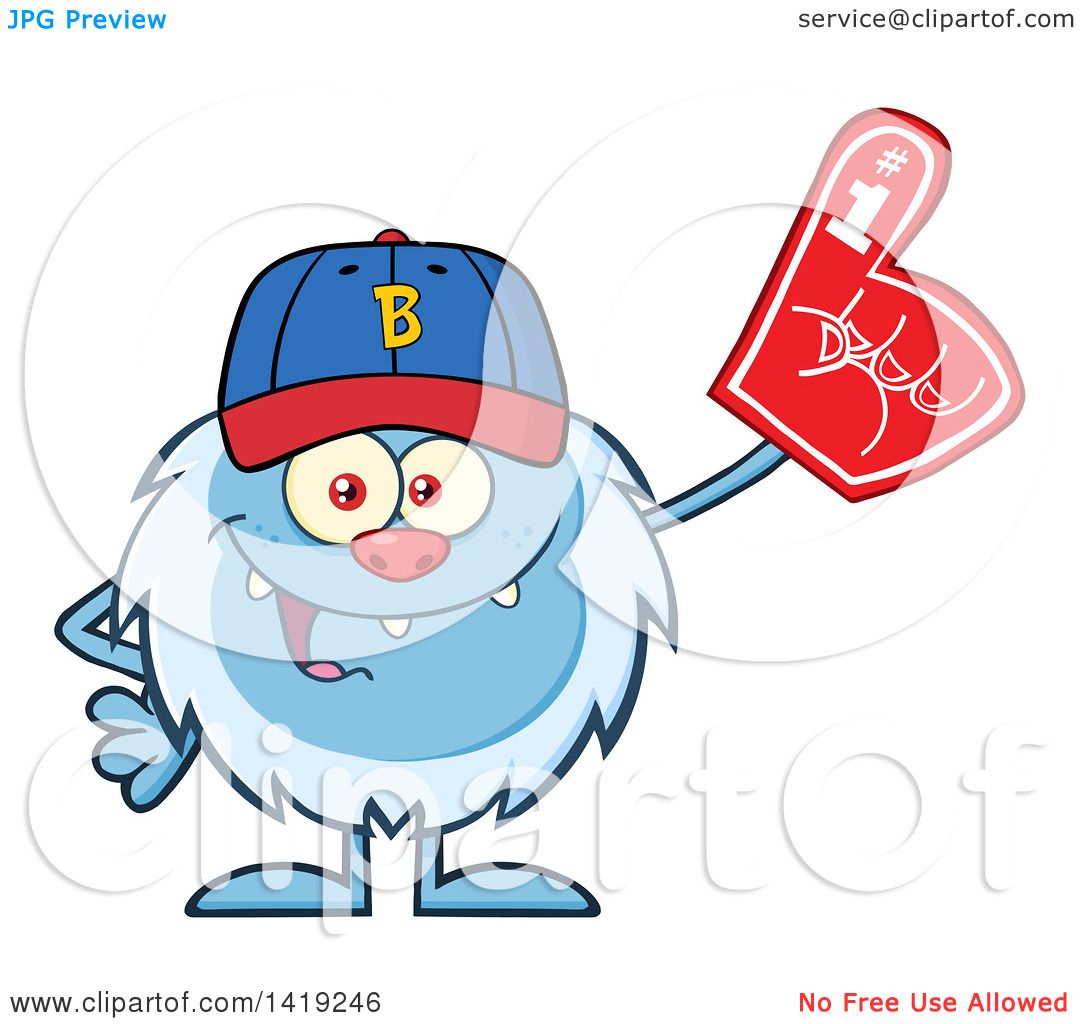 1080x1024 Clipart Of Cartoon Yetibominable Snowman Sports Fan, Wearing