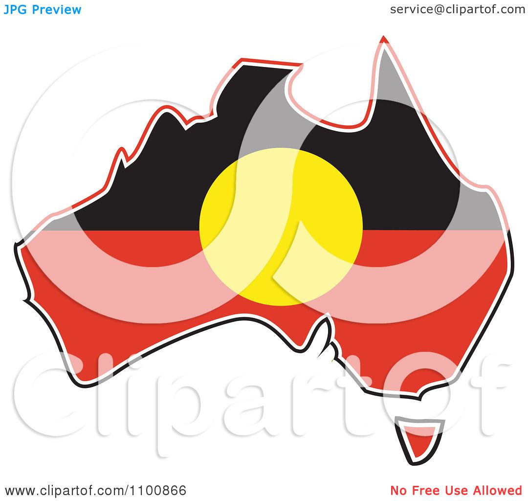 1080x1024 Clipart Australian Aboriginal Flag In The Shape Of The Continent