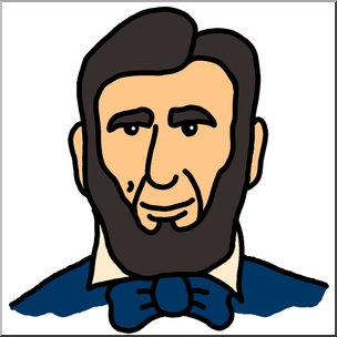 304x304 Clip Art Cartoon Faces Abraham Lincoln Color I