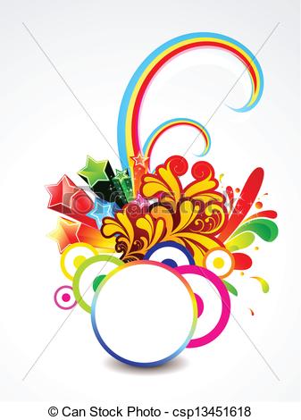 337x470 Abstract Explode Circle With Floral Vector Illustration Vector