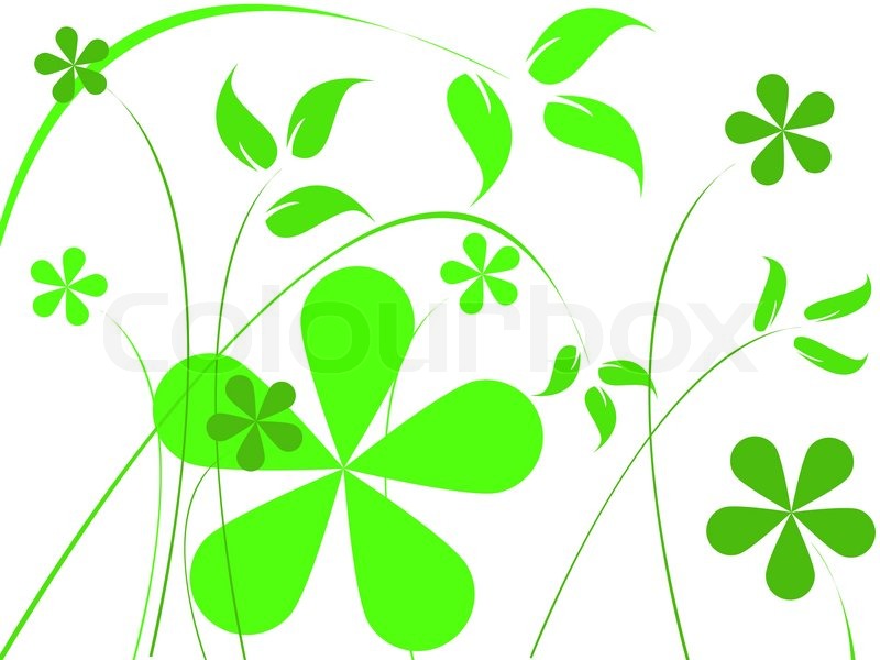 800x600 Green Flowers, Abstract Vector Art Illustration Stock Vector