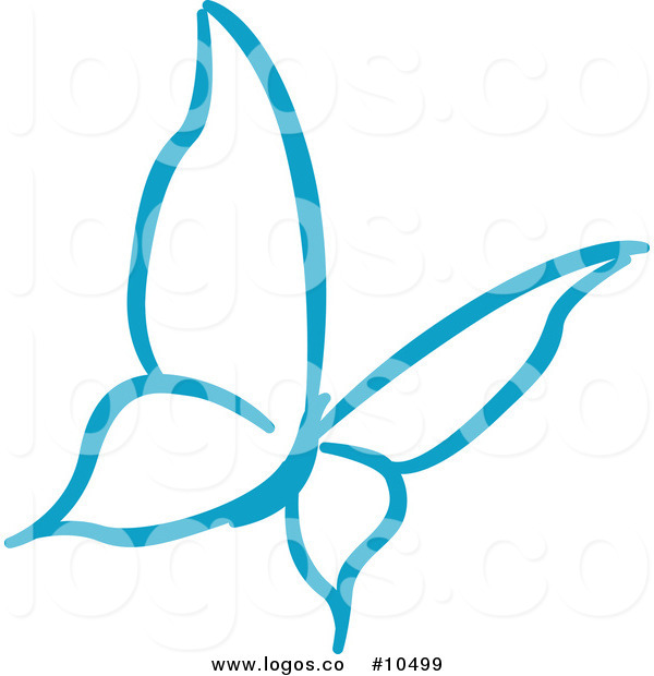 600x620 Royalty Free Clip Art Vector Logo Of A Simple Blue Butterfly By