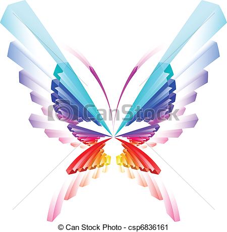 450x460 Abstract Colorful Butterfly. Illustration On White Vector Clip