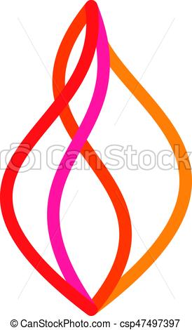 274x470 Abstract Fire Logo Symbol Design. Flame Line Vector Icon Eps