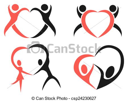 450x357 The Design Of Abstract People Heart Symbol On White Background.