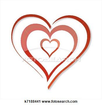 350x362 Abstract Swirl Love Heart Symbol Red Color Clipart Graphics