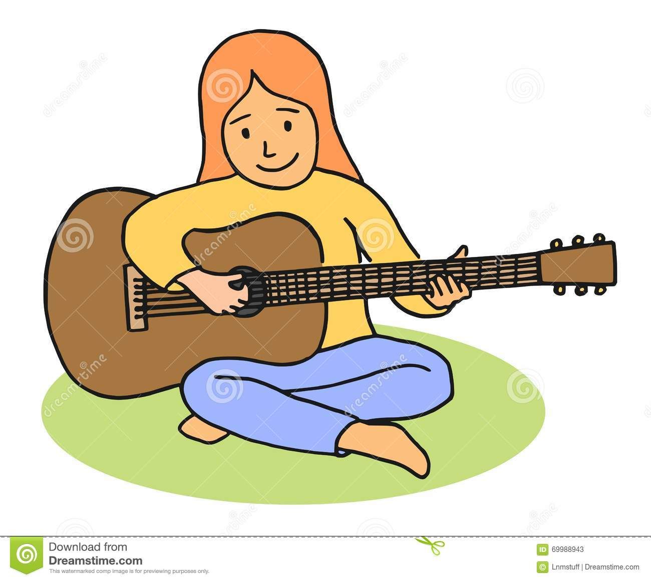 1300x1160 Cartoon Girl Playing Guitar Stock Photos Motivation