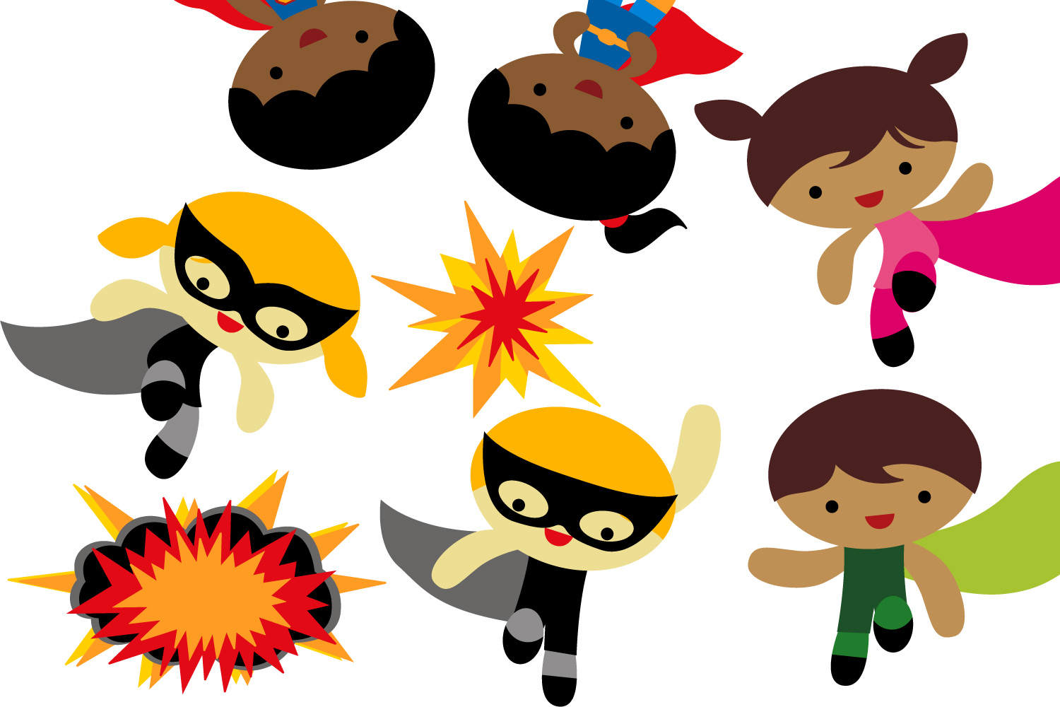 1500x1000 Superhero In Action Clipart Jumping K Design Bundles