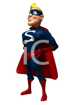 245x350 3d Superhero Standing Proudly