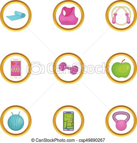 450x470 Activity Icons Set, Cartoon Style. Activity Icons Set . Clip Art