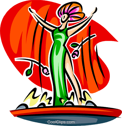 468x480 Actress On Stage Royalty Free Vector Clip Art Illustration