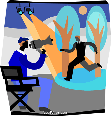 458x480 Movie Director Instructing Actor Royalty Free Vector Clip Art