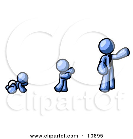 450x470 A Blue Person In His Growth Stages Of Life, As A Baby, Child