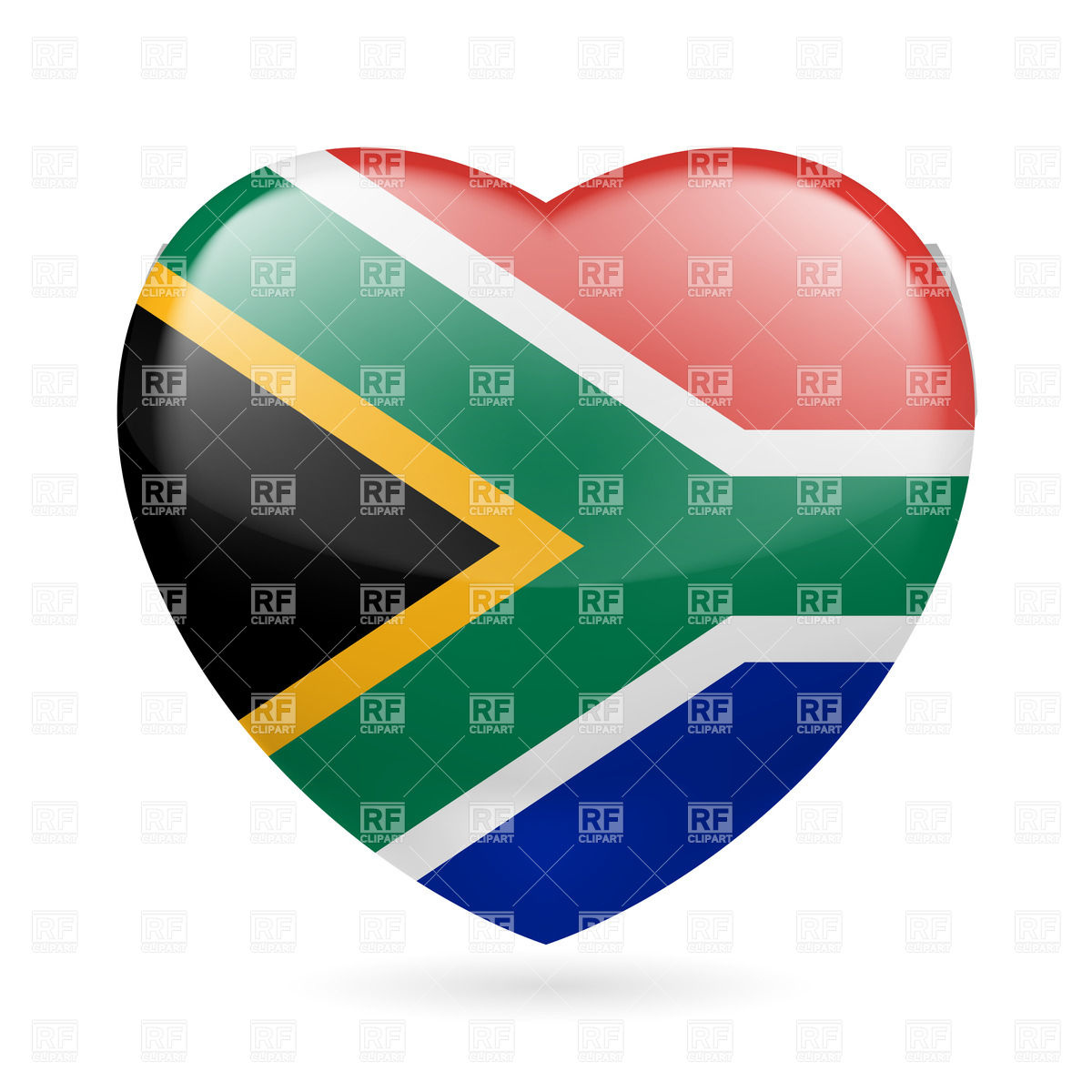 1200x1200 I Love South Africa. Heart With Flag Colors Royalty Free Vector