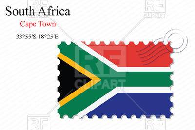 400x267 Postage Stamp With Flag Of South Africa Royalty Free Vector Clip