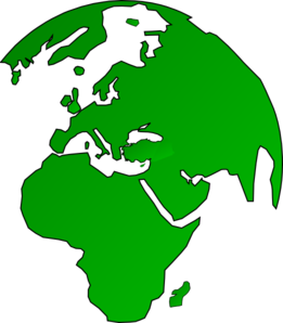 261x298 African Globe Map Green Clip Art
