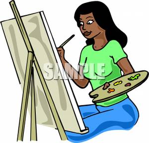 300x288 An African American Woman Painting And Holding A Palette