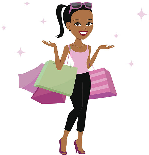 589x612 Black Girl With Shopping Bags Clipart 3669 Fashion Trends