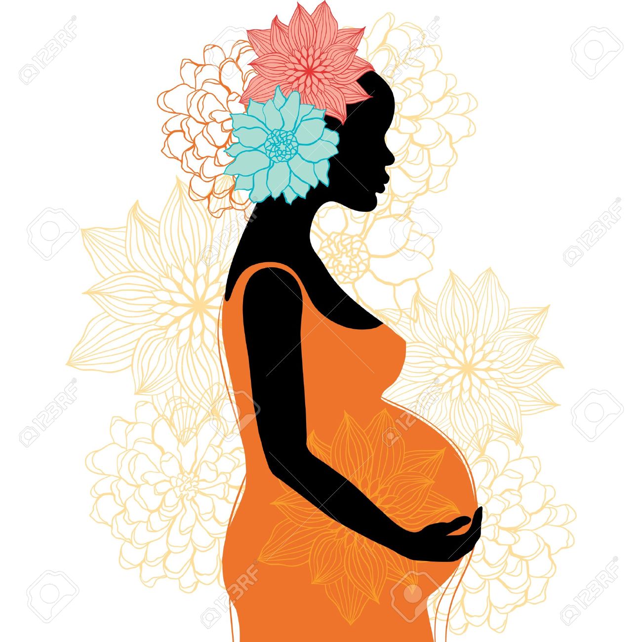 1300x1300 Free Pregnant Lady Clipart African American Silhouette