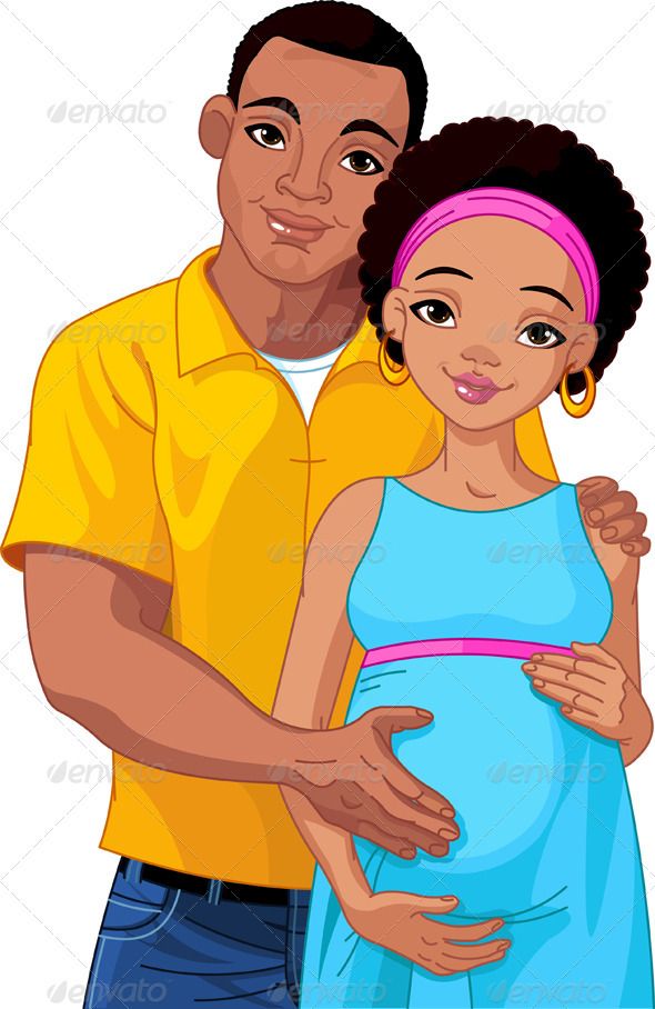 590x908 African American Pregnant Woman Clipart