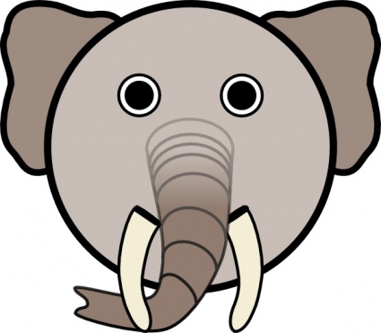 425x371 Free Download Of Elephant With Rounded Face Clip Art Vector