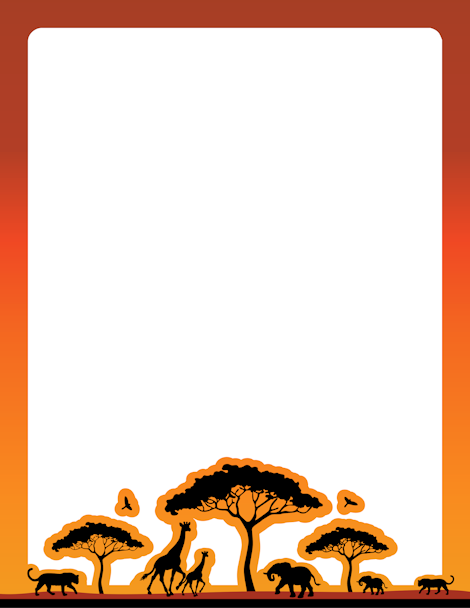 470x608 An African Safari Themed Page Border. Free Downloads