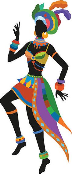 236x566 Mujer Africana Bailando Danza Ritual Vector De Stock