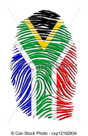 304x470 South African Flag Fingerprint Drawings