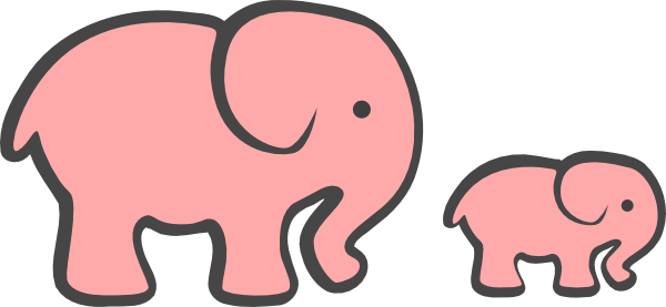 600x277 Elephant Baby Shower Graphics Animals Cute Pink Clipart