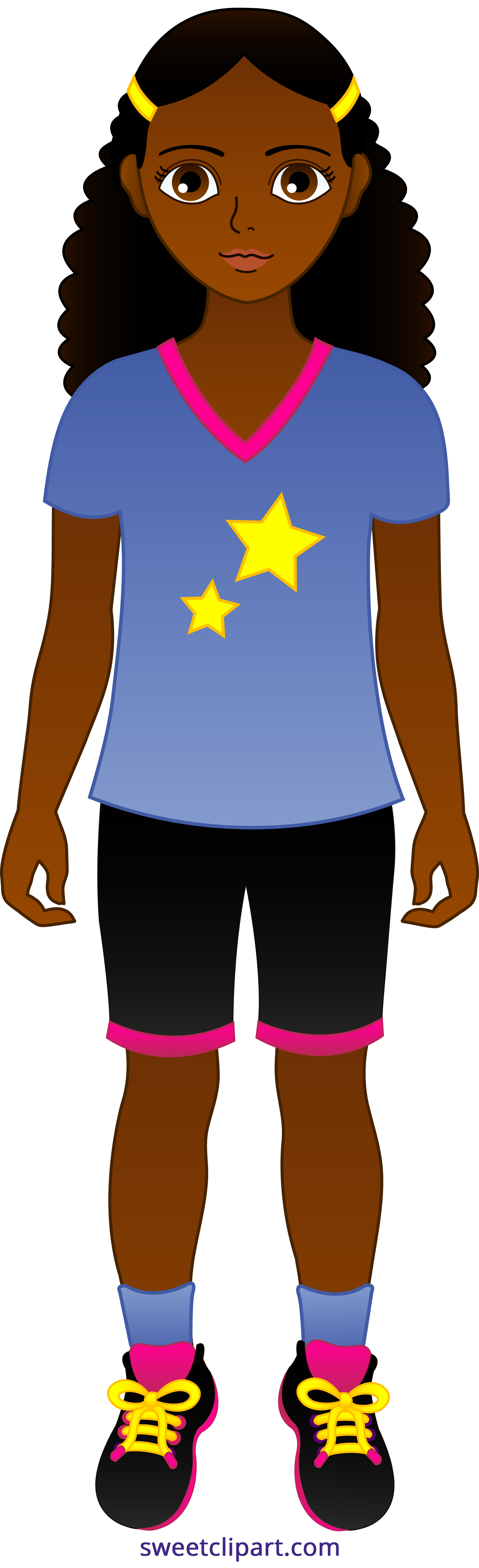 1988x6500 Little Girl African American 2 Clipart