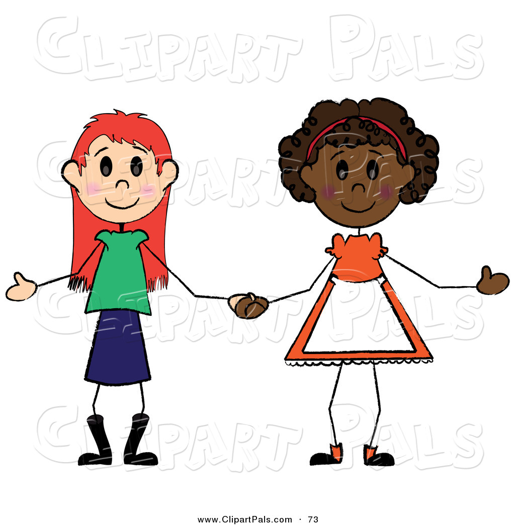 1024x1044 Pal Clipart Of A Two Diverse Little Girls Holding Hands On White