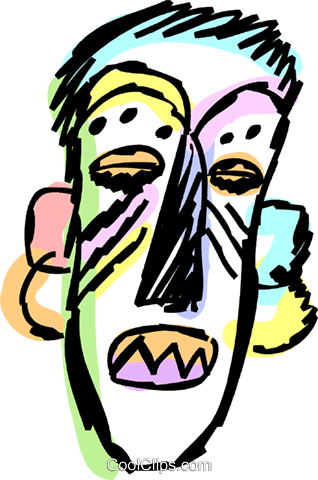318x480 African Masks Royalty Free Vector Clip Art Illustration Vc069766