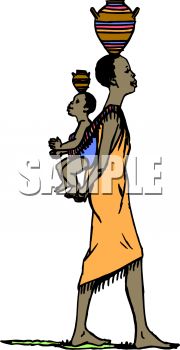 180x350 African Woman Walking To Market