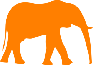 298x210 Elephant Orange Clip Art
