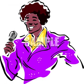 348x350 Black Man With An Afro Singing