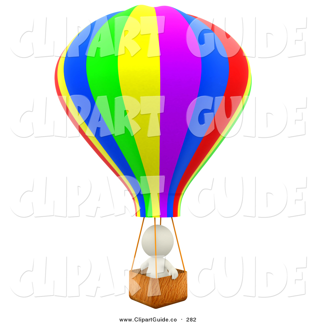 1024x1044 Clip Art Of A 3d White Person Aviator In A Hot Air Balloon By