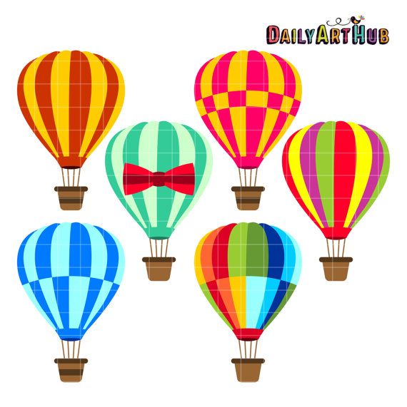 570x571 Air Balloons Digital Clipart For Scrapbooking Card By Dailyarthub