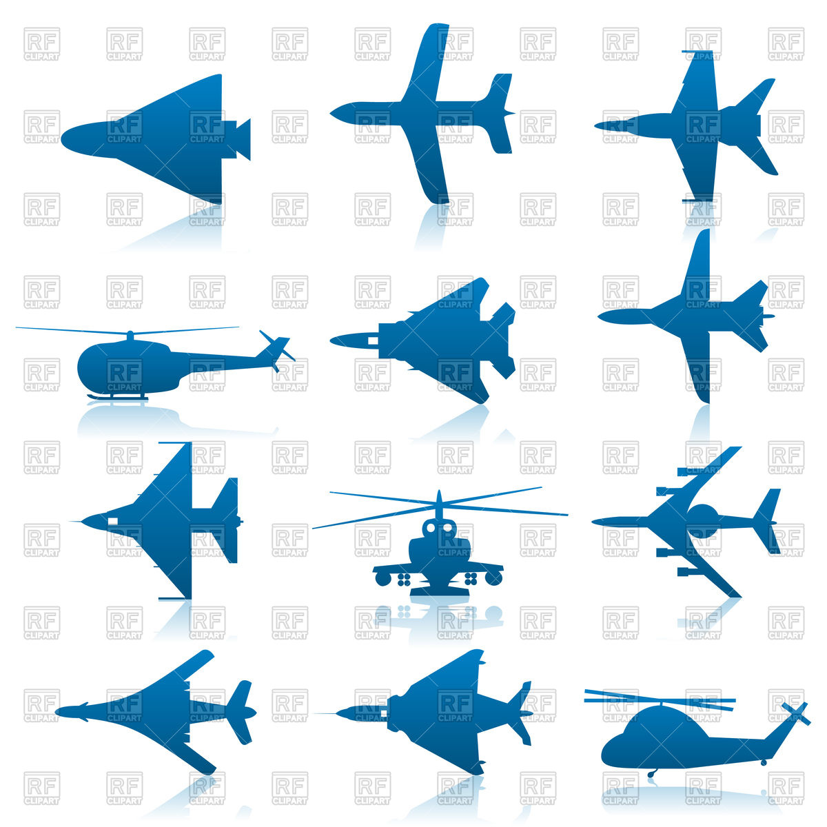 1200x1200 Set Of Aircraft Icons Royalty Free Vector Clip Art Image