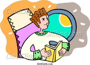 300x216 Reading On Plane Clipart